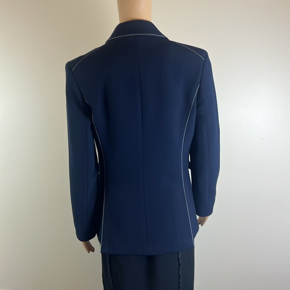 Veronica Beard Navy Miller Dickey Jacket Blazer with Contrast Stitching NWOT - Picture 6 of 9